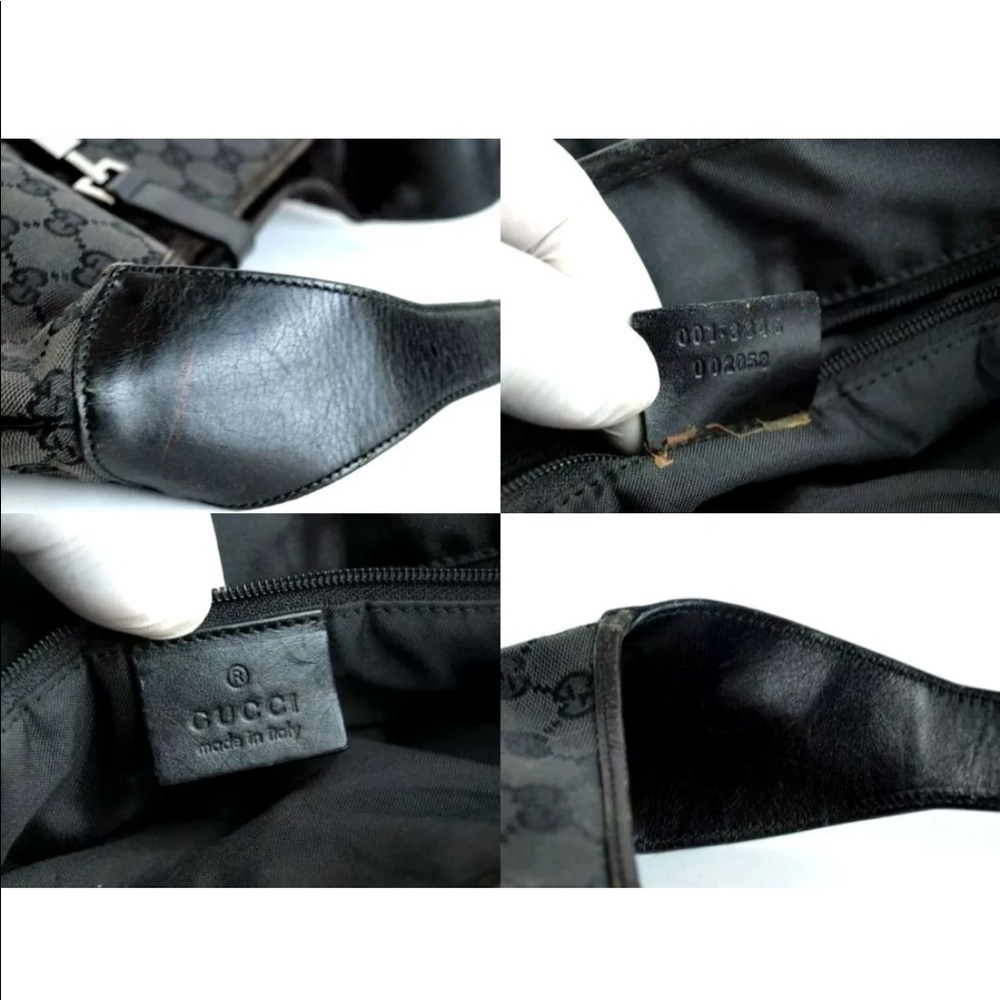 GUCCI GG Black Canvas & Leather Jackie Hobo One - Picture 8 of 8